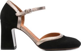 Chie Mihara 85 mm pumps met blokhak en enkelbandje - Zwart