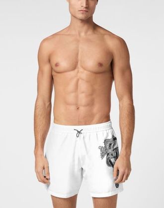 Philipp Plein Beachwear Short Trousers Dragon Men in White at Nordstrom, Size Xx-Large