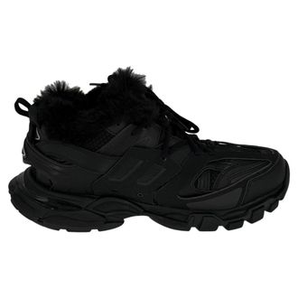 Balenciaga Pre-owned Mens Track Faux Fur-Lined Sneakers in Black Polyurethane - Size EU 45
