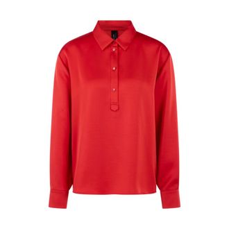 Marc Cain Rethink Together Blouse - Dames - Blouses & Shirts - Rood - Maat: XS Satijn