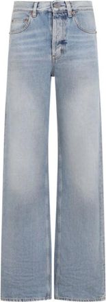 Saint Laurent Blue Straight High Rise Jeans