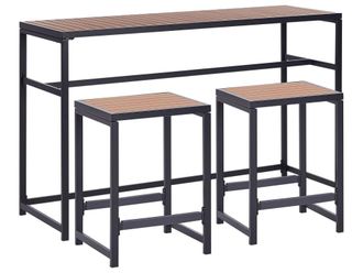 Beliani Conjunto de comedor 2 personas de metal negro