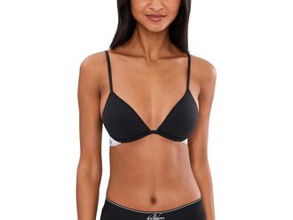 Calvin Klein Underwear Icon Cotton Modal Lightly Lined Plunge Bralette Womens Bra Black : 38DD