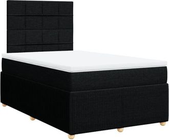 vidaXL Cama Box Spring Con Colch&oacute;n Tela Negro 120x200 Cm Vidaxl