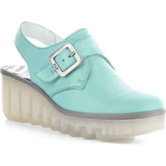 FLY London Bary Platform Wedge Clog in Spearmint at Nordstrom Rack, Size 7-7.5Us / 38Eu