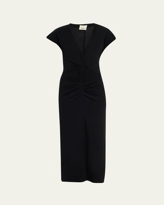 Isabel Marant Nadra Gathered Waist Jersey Midi Dress