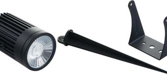 Fan Europe Proiettore led target nero con picchetto 30W con rgb + 4000K (luce naturale)