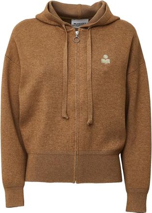 Isabel Marant Zip-hoodie van wolmix - Dames - Truien - Bruin - Maat: M Wol