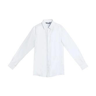 Moschino Camicia Logo Ricamato - male - Moschino - Formal Shirts - White - 2XL - Shirts