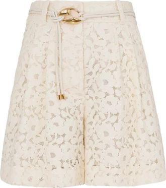 Zimmermann Illuminate shorts - women - Cotton/Polyamide/Cotton - 2 - Neutrals