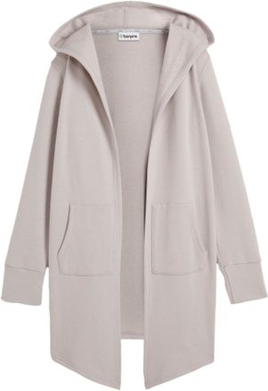 Bonprix Sweatjacke BONPRIX Long-Sweatjacke, Damen, Gr. 52/54 (XXL), grau (hellgrau), Obermaterial: 60% Baumwolle, 40% Polyester, unifarben, oversize, Sweatjac