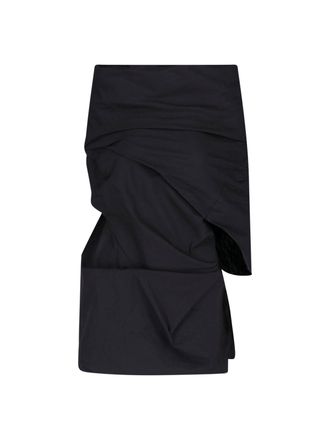 Entire studios Black Asymmetrical Draped Sculptural Top