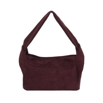 Generic Faux Suede Shoulder Bag Hobo Bags Commute Bag for Women Shopping (Wine Red)