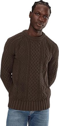 L.L.Bean Signature Cotton Fisherman Sweater Mens Clothing Deep Coffee : 2XL