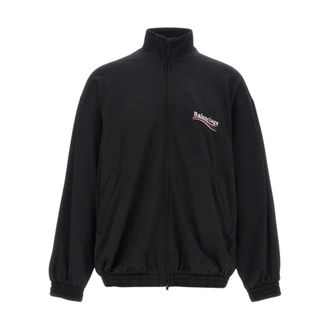 Balenciaga Light Jackets, male, Black, S, Track Jacket ZipUp