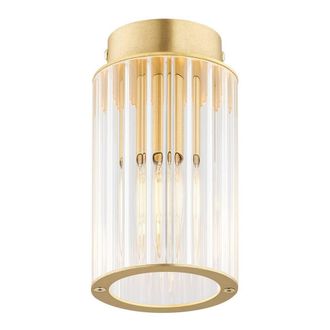 Netlighting Hampton Surface Mounted Downlight Transparent (Fluted) Brushed Brass in Yellow