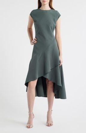 Chelsea28 Cap Sleeve High Low Midi dress in Green Urban at Nordstrom Rack, Size X-Small