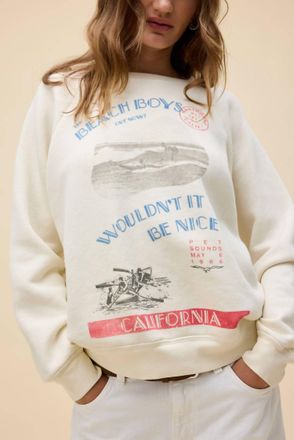 Daydreamer The Beach Boys Wouldnt It Be Nice Vintage Raglan Sweatshirt In Stone