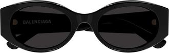 Balenciaga Nano Round AF Zonnebril - unisex - Zonnebrillen - Zwart - 53 MM - Nylon - Accessoires