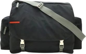 Prada Pre-owned Cross Body Bags, female, Black, Size: ONE SIZE Pre-owned Vintage Nylon Crossbody Bag