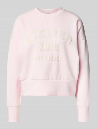 Mos Mosh Relaxed Fit Sweatshirt aus Viskose-Mix Modell Nima in Hellrosa Melange, Gr&ouml;&szlig;e XS