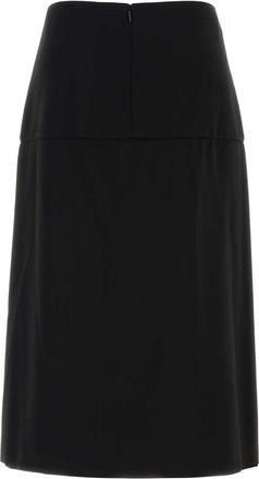 Jil Sander Womens Virgin Wool Tailored Skirt Black