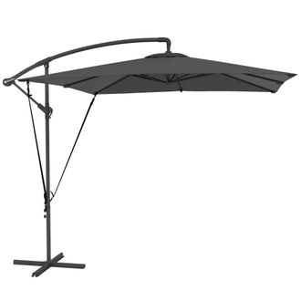 OUTSUNNY Parasol exc&eacute;ntrico 247x247x256 cm gris oscuro