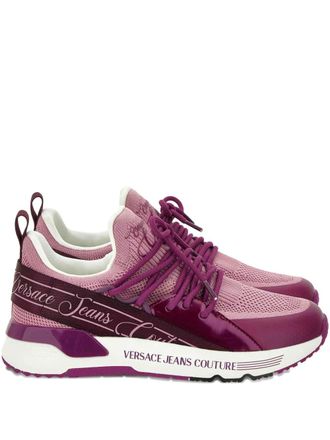 Versace Jeans Couture Sneakers in maglia con logo - Rosa