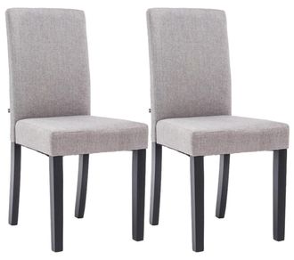 Clp Clp - Juego De 2 Sillas De Comedor Ina De Tela Gris Claro Negro