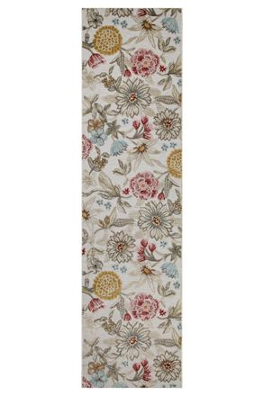Wecon Home Alfombra bohemia de interior/exterior con relieve y flores 80x400