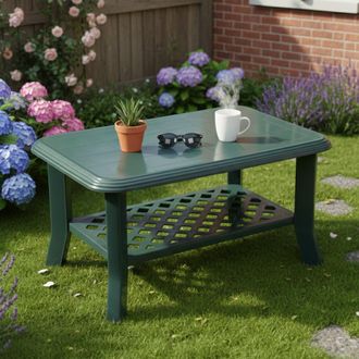 Dmora Dmora Table Basse Avec Porte-revues, Made In Italy, Couleur Verte, Dimensions 90 X 46 X 60 Cm