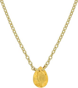 Rina Limor Silver 0.65 Ct. Tw. Citrine Solitaire Necklace