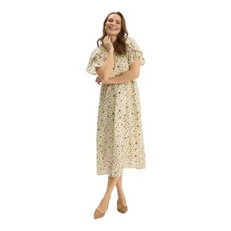 In Front IN Front, Kleedjes, Dames, Beige, M, Midi Jurk