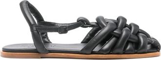 Hereu Zwarte Kooi Vierkante Neus Schoenen - Dames - Sandalen - Zwart - 36 EU - Schoenen
