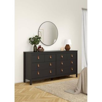 Dmora Dmora - Aparador Kovsova, Buf&eacute; De Sal&oacute;n, Aparador De Sal&oacute;n, Despensa De Cocina, 160x38 H80 Cm, Negro