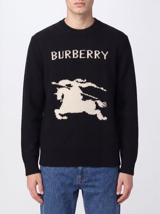 Burberry Maglia girocollo in misto lana e cashmere con logo jacquard
