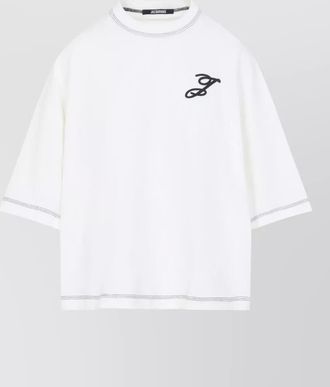 Jacquemus cotton jersey t shirt contrasting stitching