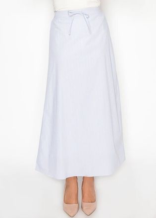 YAL New York Cotton Stripe Skirt with Elasticated Drawstring