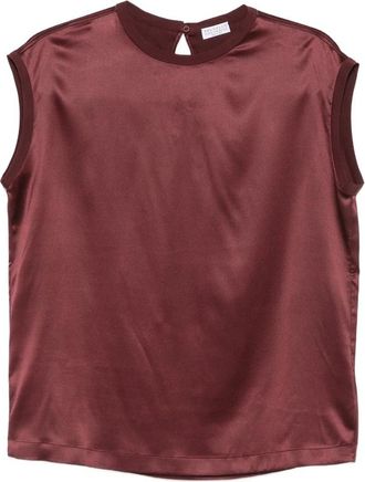 Brunello Cucinelli Satin Cap-sleeve Top