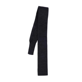 HUGO BOSS Gebreide Wol Skinny Stropdas (Grijs)