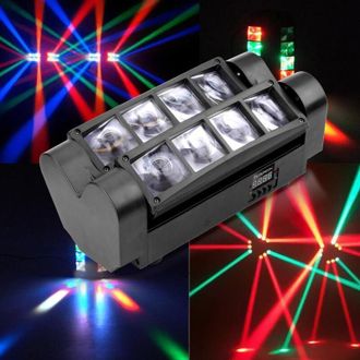Trade Shop Trade Shop - Proiettore Mini Spider Testa Mobile Spot Light Dmx 512 Rgb Dj Discoteca 40w