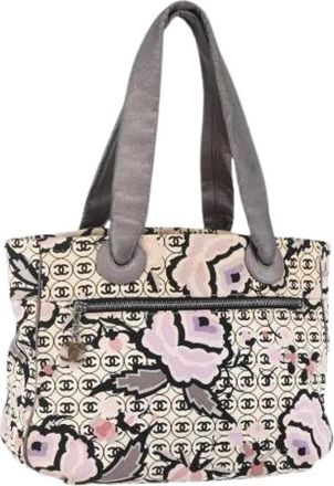 Chanel Pre-owned Vintage Canvas Tote Bag - Dames - Vintage Shopper - Veelkleurig - ONE Size - Vintage