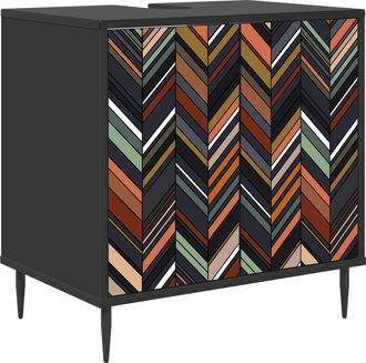 vidaXL Mueble De Cuarto De Ba&ntilde;o Ommen Roble Negro 60 X 40 X 61 Cm Vidaxl