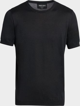 Giorgio Armani Men & apos;s Silk-Cotton Crewneck T-Shirt