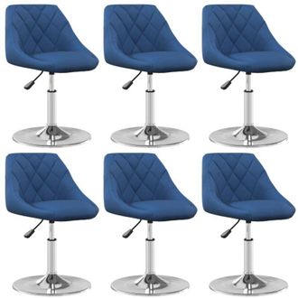 vidaXL Vidaxl - Silla De Comedor Giratoria 6 Uds Terciopelo Azul