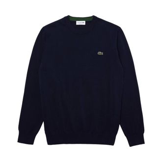 Lacoste Sweatshirts, male, Blue, L, Crew Neck Cotton Jumper
