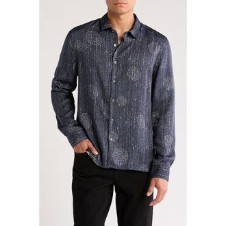 John Varvatos Luc Pattern Button-Up Shirt in Lake Blue at Nordstrom Rack, Size Medium