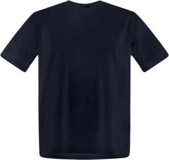 Herno Stretch Katoenen T-Shirt Ronde Hals Korte Mouwen - Heren - T-shirts - Blauw - L - Katoen - Tops