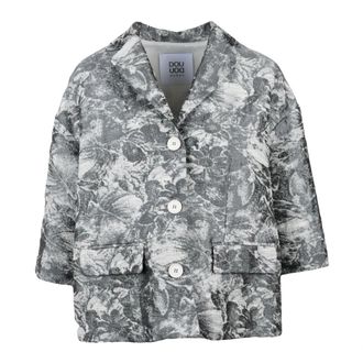 Douuod Giacca Over in Broccato - - Jackets - Donna - Grigio - S