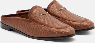 Max Mara Mules Amito de rafia con piel